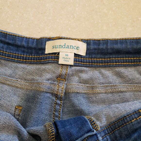 Sundance Agnes Pants Straight Leg Denim Boho Minimalist Jeans Medium Blue 16 - Picture 2 of 7